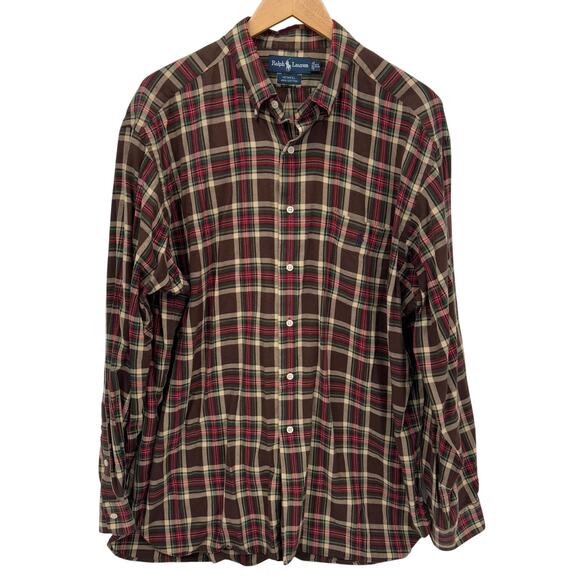 Ralph Lauren Other - Ralph Lauren Shirt Mens XL MCMEEL Brown Plaid Flannel Button Down Vintage